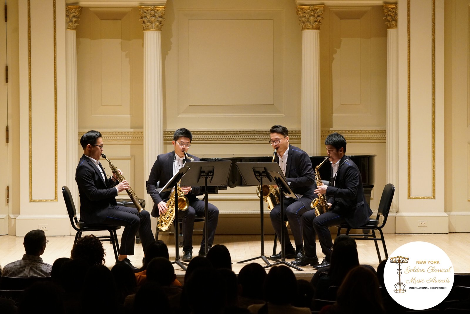 三缺一薩克斯風四重奏（3 plus 1 Saxophone Quartet）美國紐約卡內基廳（Carnegie Hall）內部的 韋爾演奏廳（Weill Recital Hall）